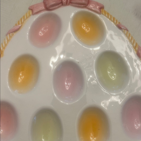 Easter Egg Shaped Deviled Egg Plate Serving Tray - Picture 3 of 5